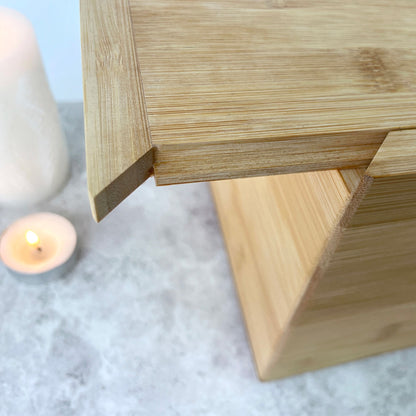 Personalised Bamboo Urn For Cremation Ashes - Modern Script Design