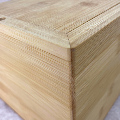 Personalised Bamboo Urn For Cremation Ashes - Name & Icon Design