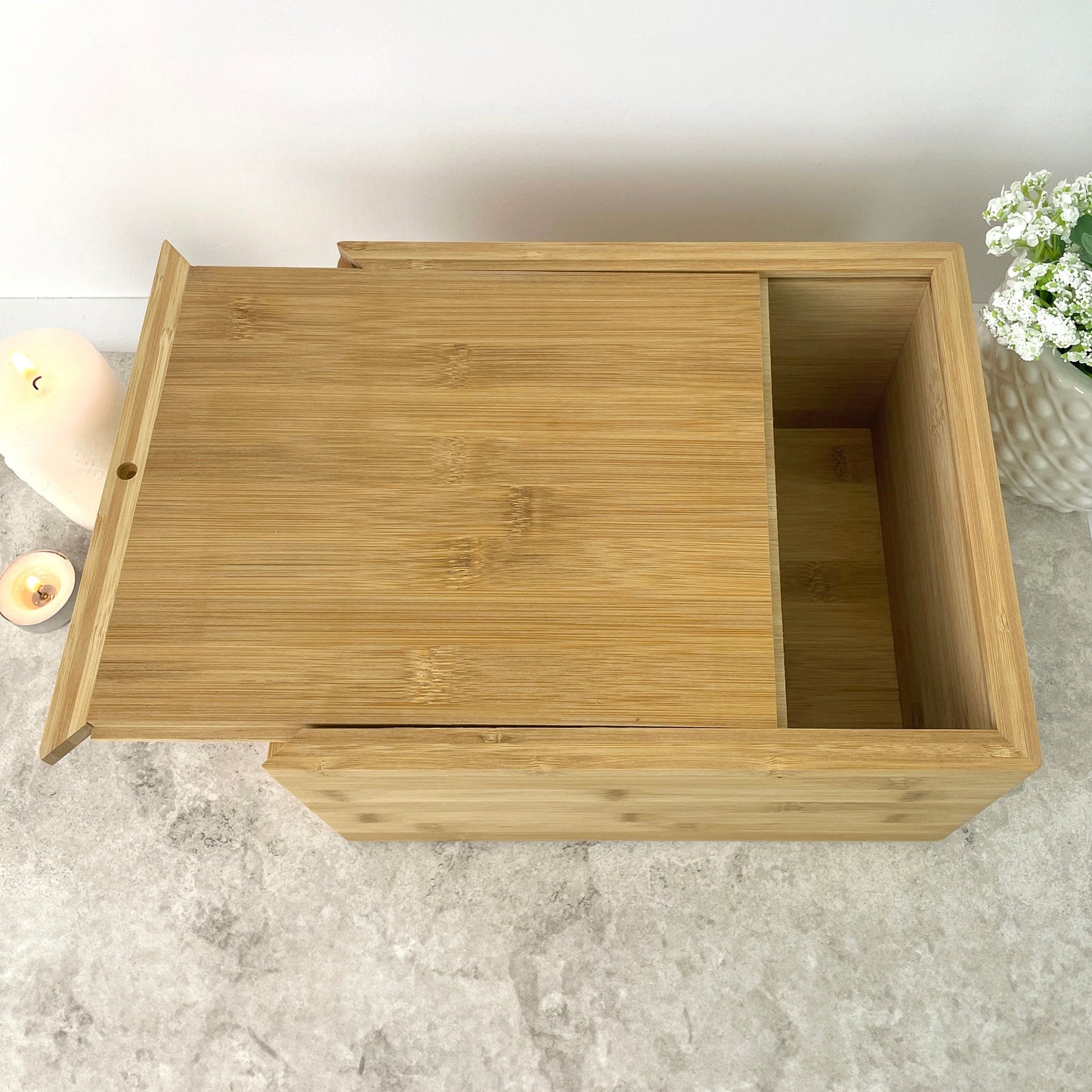 Personalised Bamboo Urn For Cremation Ashes - Modern Script Design