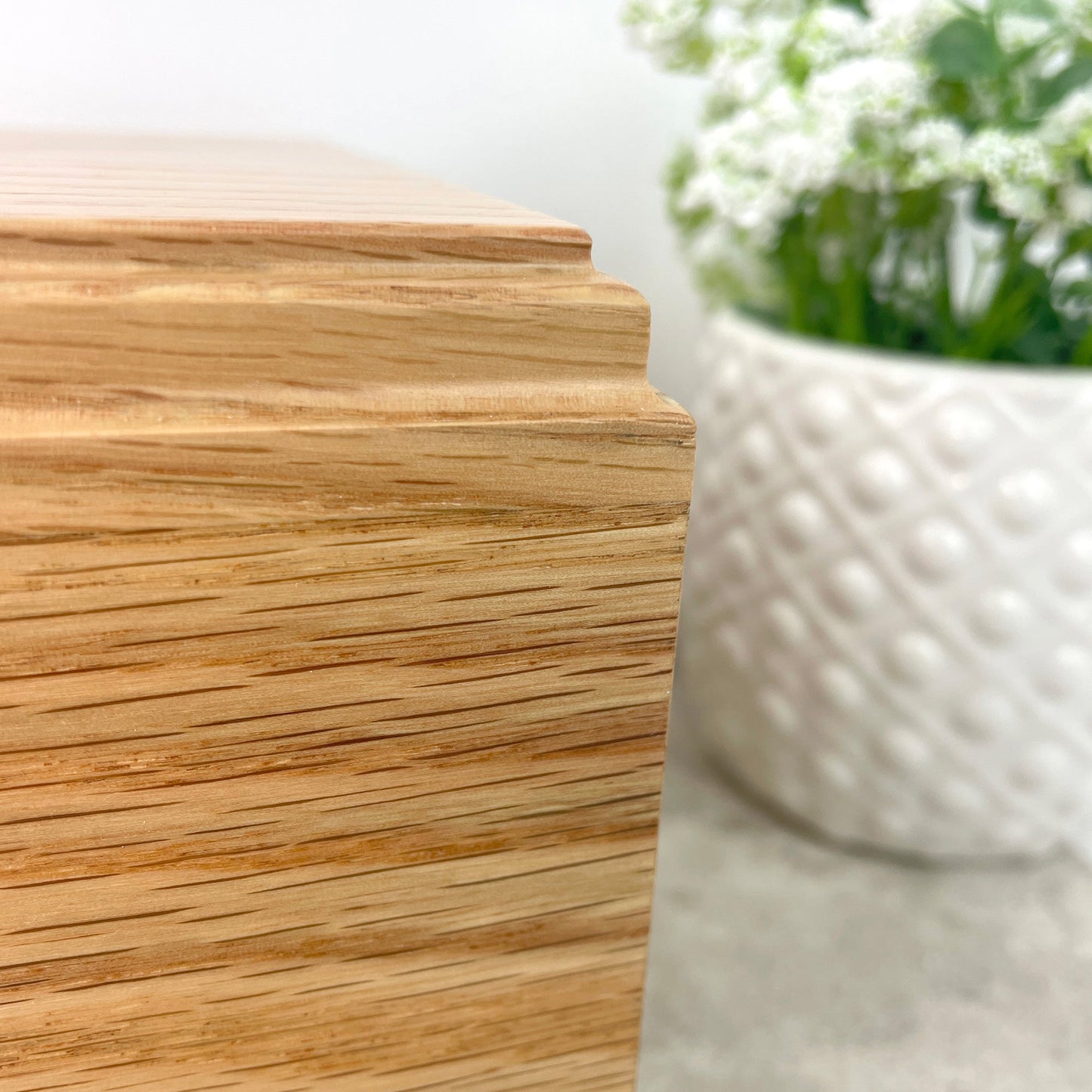 Personalised Oak Photo Urn For Cremation Ashes - Dandelion Design