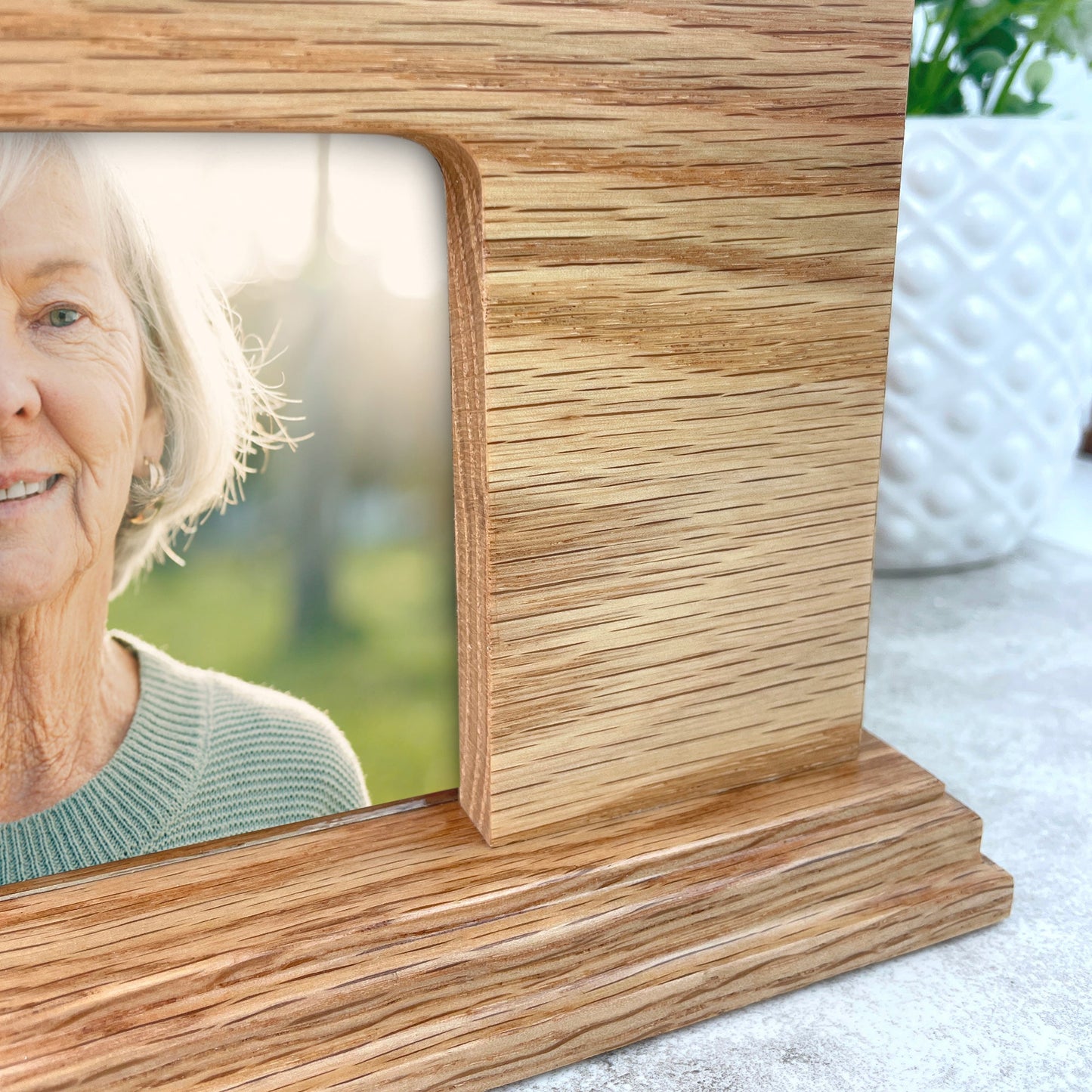 Personalised Oak Photo Urn For Cremation Ashes - Dandelion Design