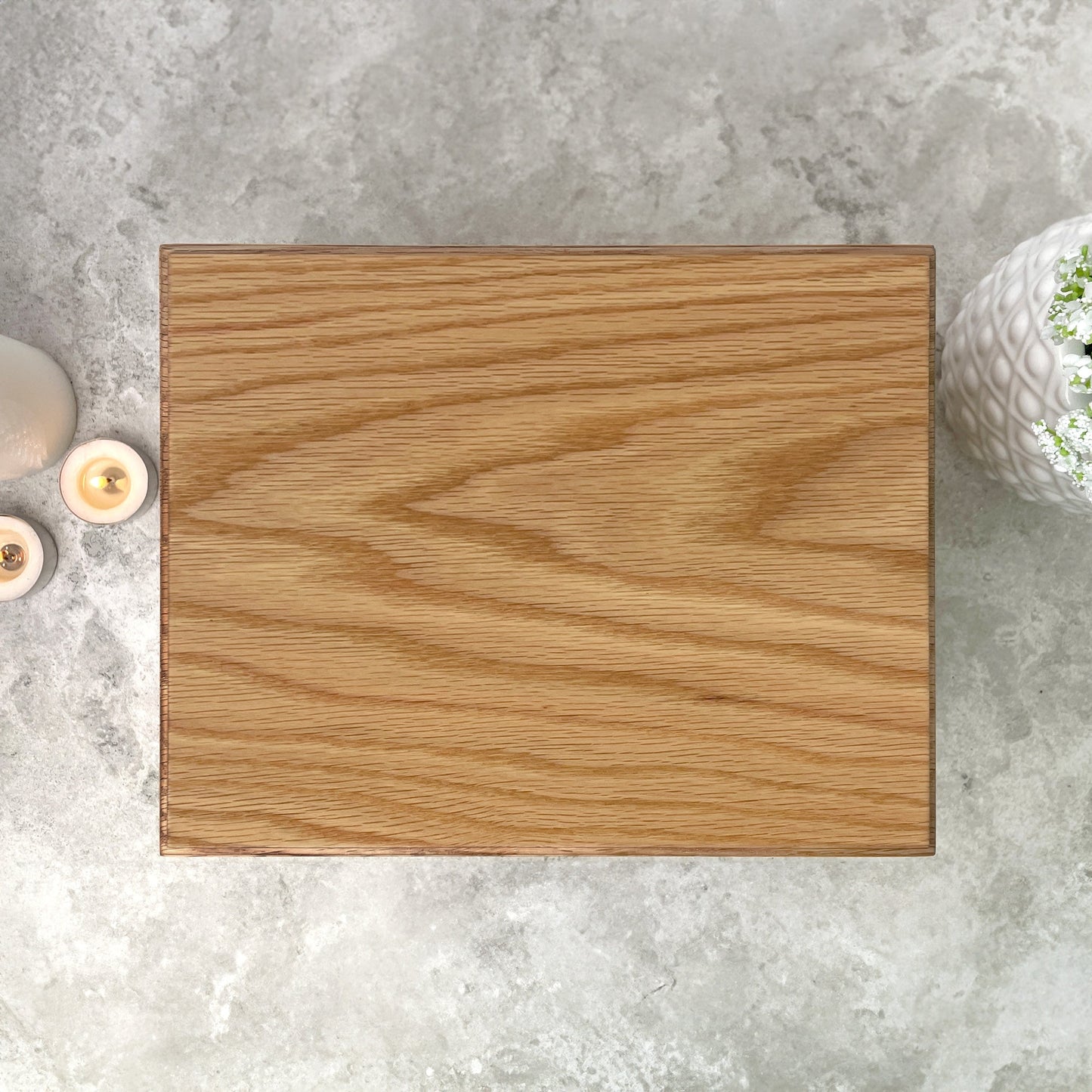 Solid Oak Urn with Photo