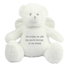 Load image into Gallery viewer, Personalised Angel Wings Record-A-Voice Keepsake Memory Bear - White