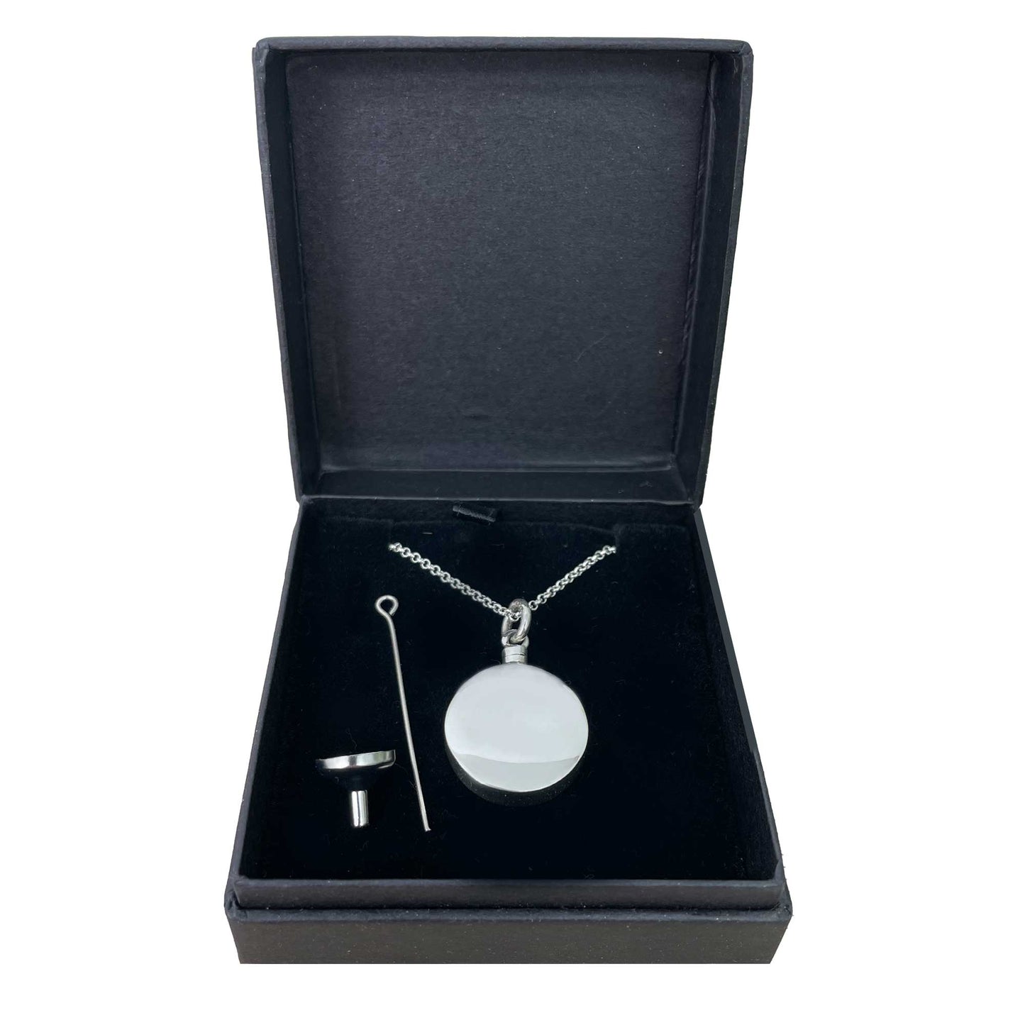 Sterling Silver Circle Pendant Cremation Ashes Memorial Urn Necklace