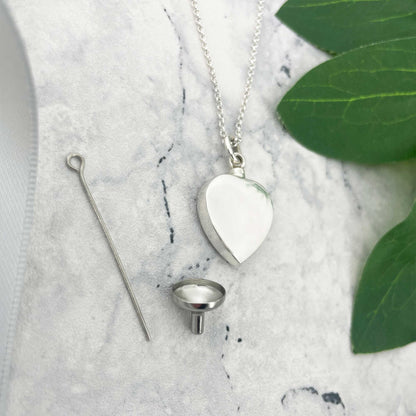 Sterling Silver Heart Cremation Ashes Memorial Urn Necklace
