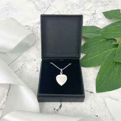 Sterling Silver Heart Cremation Ashes Memorial Urn Necklace