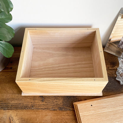 Personalised Heart Deluxe Solid Oak Adult Cremation Urn For Ashes