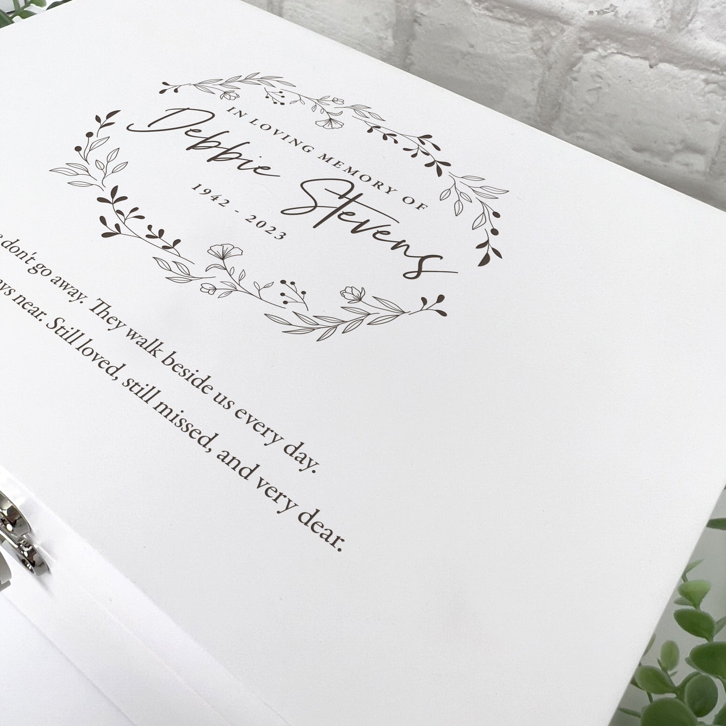 Personalised Wreath White Wooden Engraved Memory Box - 3 Sizes (22cm | 27cm | 30cm)