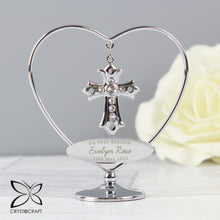 Load image into Gallery viewer, Personalised Memorial Ornament. Cross. &#39;In Loving Memory Of&#39; Sentiment.