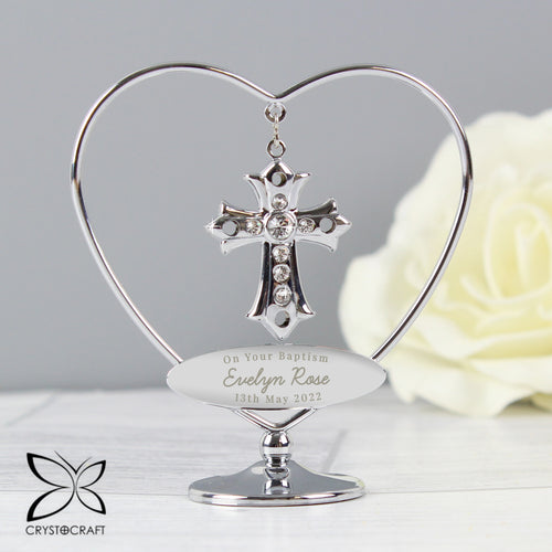 Personalised Memorial Ornament. Cross. 'In Loving Memory Of' Sentiment.