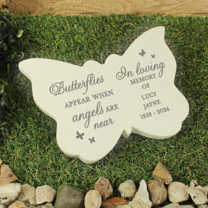 Personalised Outdoor Memorial Butterfly Tribute. '... When Angels Are Near'