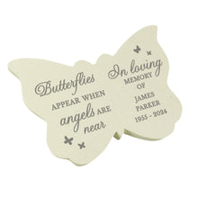 Load image into Gallery viewer, Personalised Outdoor Memorial Butterfly Tribute. &#39;... When Angels Are Near&#39;