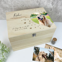 Load image into Gallery viewer, Personalised Large Wooden Pet Memorial Photo Memory Box - 4 Sizes (20cm | 26cm | 30cm | 36cm)