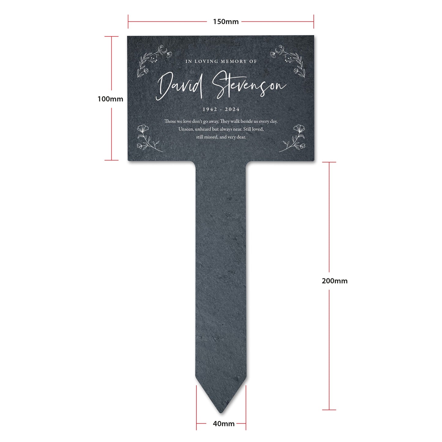Personalised Large Wreath Memorial Slate Plant Marker
