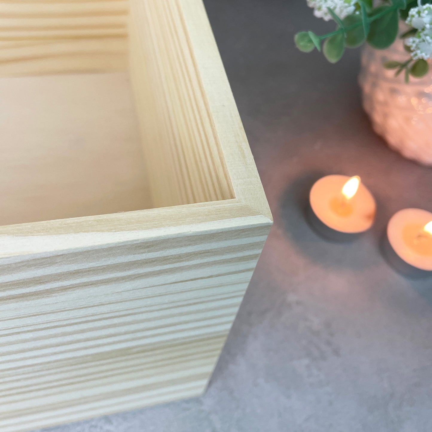 Personalised Pine Wooden Memorial Photo Keepsake Memory Box - 5 Sizes (16cm | 20cm | 26cm | 30cm | 36cm)
