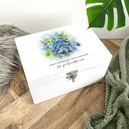 Personalised Forget-Me-Not Memory Box - 3 Sizes (22cm | 27cm | 30cm)