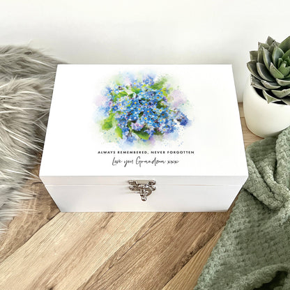 Personalised Forget-Me-Not Memory Box - 3 Sizes (22cm | 27cm | 30cm)