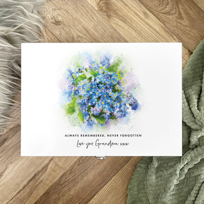 Personalised Forget-Me-Not Memory Box - 3 Sizes (22cm | 27cm | 30cm)
