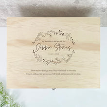 Load image into Gallery viewer, Personalised Pine Wooden Wreath Keepsake Memory Box - 5 Sizes (16cm |20cm | 26cm | 30cm | 36cm)