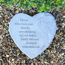 Load image into Gallery viewer, Large 23cm Memorial Heart Stone with Wing - Those Who Love You
