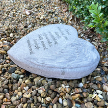 Load image into Gallery viewer, Large 23cm Memorial Heart Stone with Wing - Those Who Love You