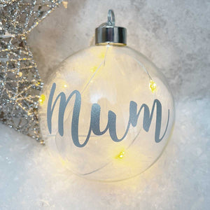 You added Personalised White Feather Filled Large LED Glass Bauble to your cart.
