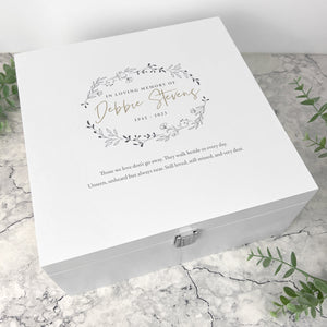 You added Personalised Luxury White Square Wooden Wreath Keepsake Memory Box - 2 Sizes to your cart.