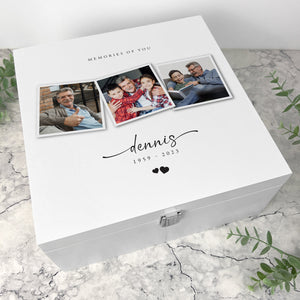 You added Personalised Square Luxury White Wooden Memorial Photo Keepsake Memory Box to your cart.