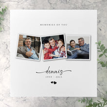 Load image into Gallery viewer, Personalised Square Luxury White Wooden Memorial Photo Keepsake Memory Box