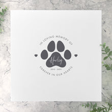 Load image into Gallery viewer, Personalised White Wooden Square Pet Name Memorial Memory Box - 2 Sizes