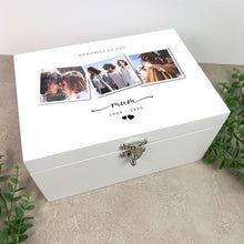 Load image into Gallery viewer, Personalised Wooden Memorial Photo Keepsake Memory Box