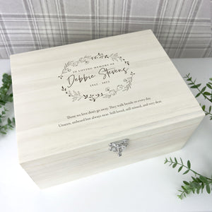 Personalised Luxury 34cm Wooden Wreath Keepsake Memory Box