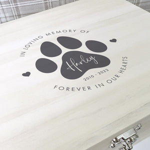 Personalised Large Wooden 34cm Pet Name Memorial Memory Box