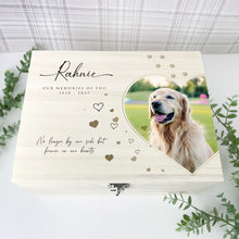 Load image into Gallery viewer, Personalised Large 34cm Luxury Wooden Pet Memorial Photo Memory Box