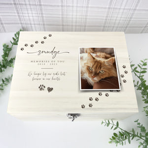 You added Personalised Paw Prints Large 34cm Luxury Wooden Pet Memorial Photo Memory Box to your cart.