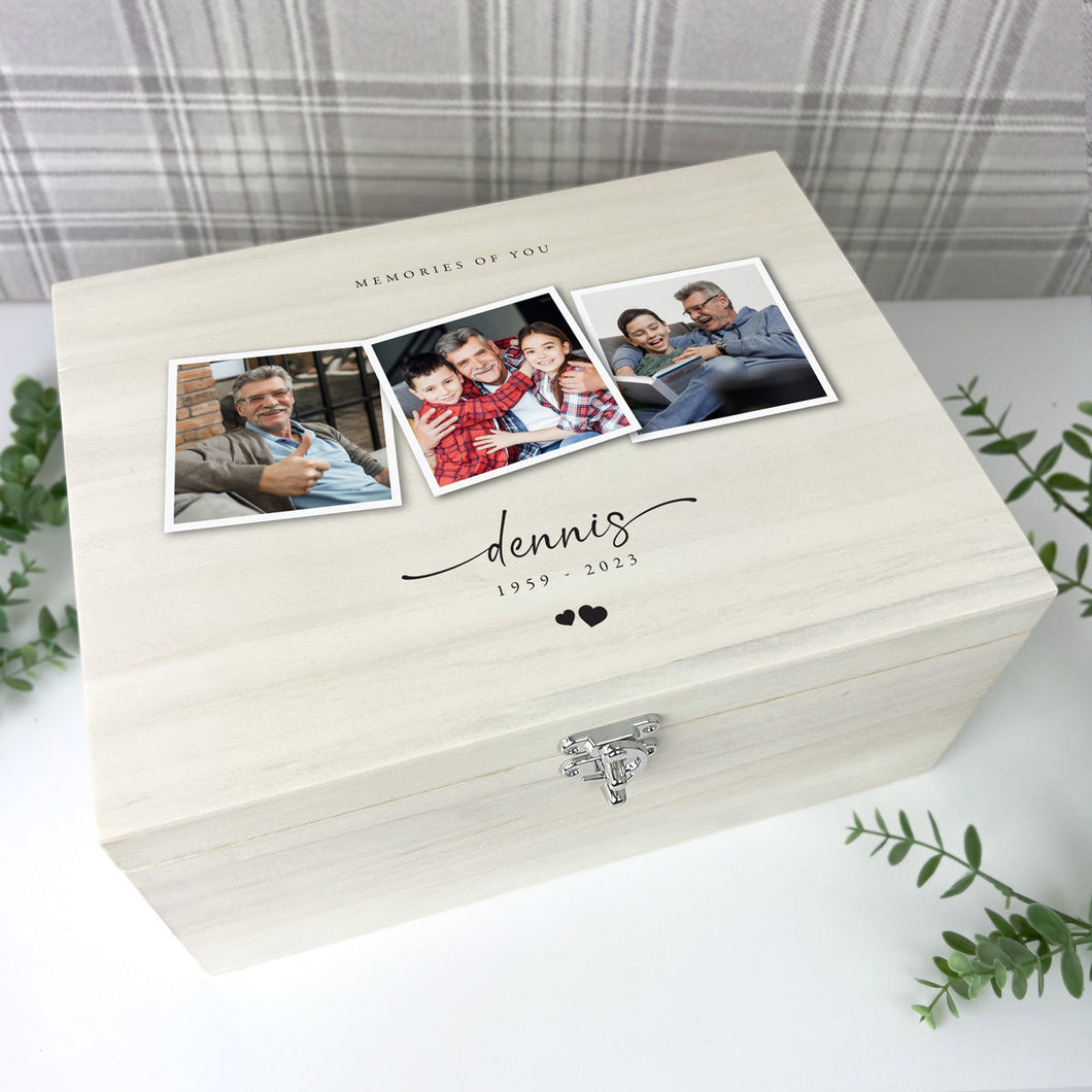 Personalised Large 34cm Luxury Memorial Photo Keepsake Memory Box
