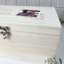 Load image into Gallery viewer, Personalised Luxury Wooden One Photo Keepsake Large 34cm Memory Box