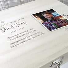 Load image into Gallery viewer, Personalised Luxury Wooden One Photo Keepsake Large 34cm Memory Box