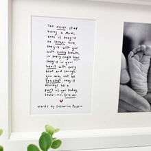 Load image into Gallery viewer, &quot;You&#39;ll Never Stop Being A Mum&quot; Angel Baby Poem By Catherine Prutton Double Aperture Photo Frame