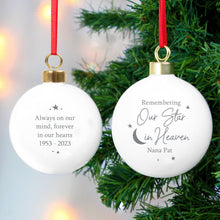 Load image into Gallery viewer, Personalised Our Star in Heaven Bauble