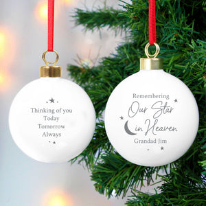 Personalised Our Star in Heaven Bauble