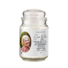 Load image into Gallery viewer, Personalised &quot;Our Star In Heaven&quot; Photo Upload Large Scented Jar Candle