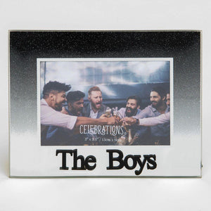 You added Photo Frame. 5x3½inch. Black Glitter Glass. 'The Boys' Text. to your cart.