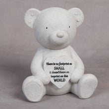 Load image into Gallery viewer, Graveside / Memorial Ornament. Baby or Child, Teddy Bear. &#39;... No Footprint So Small ...&#39;