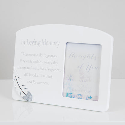 White Wooden Sentimental Memorial Photo Frame - In Loving Memory