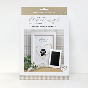 Framed Pet Paw Print Keepsake With Ink Kit