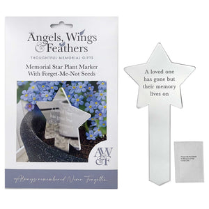 Angels, Wings & Feathers Memorial Star Plant Marker With Forget-Me-Not Seeds