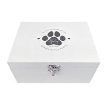 Load image into Gallery viewer, Personalised White Wooden Pet Name Memorial Memory Box - 2 Sizes