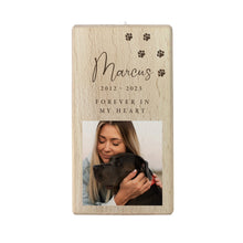 Load image into Gallery viewer, Personalised Solid Wooden Photo Pet Memorial Tea Light Holder - 2 Sizes