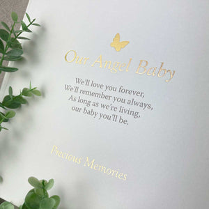 Memorial Scrapbook. 'Our Angel Baby' Sentiment.